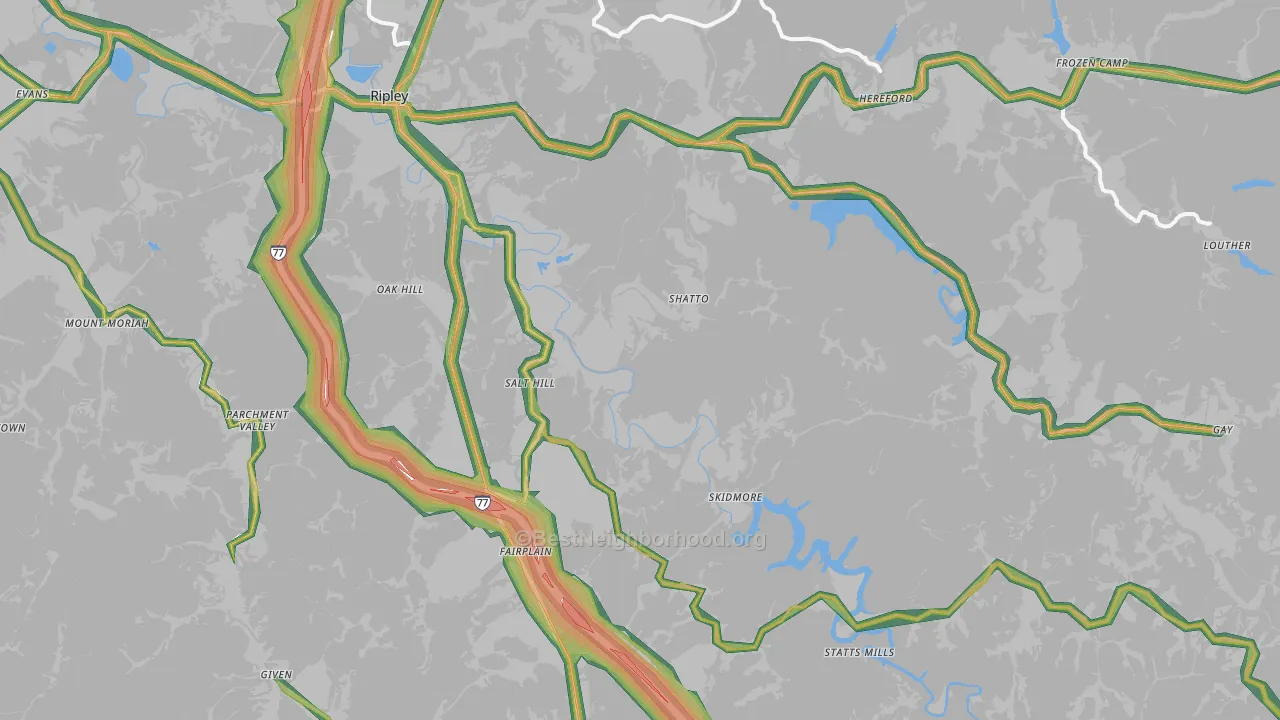 Advent, WV Map of Noise Levels in Advent