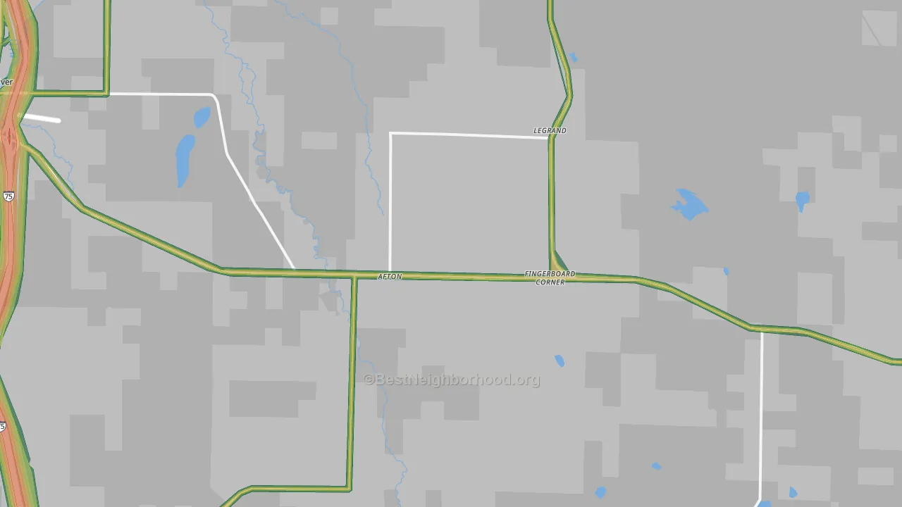 Afton, MI Map of Noise Levels in Afton