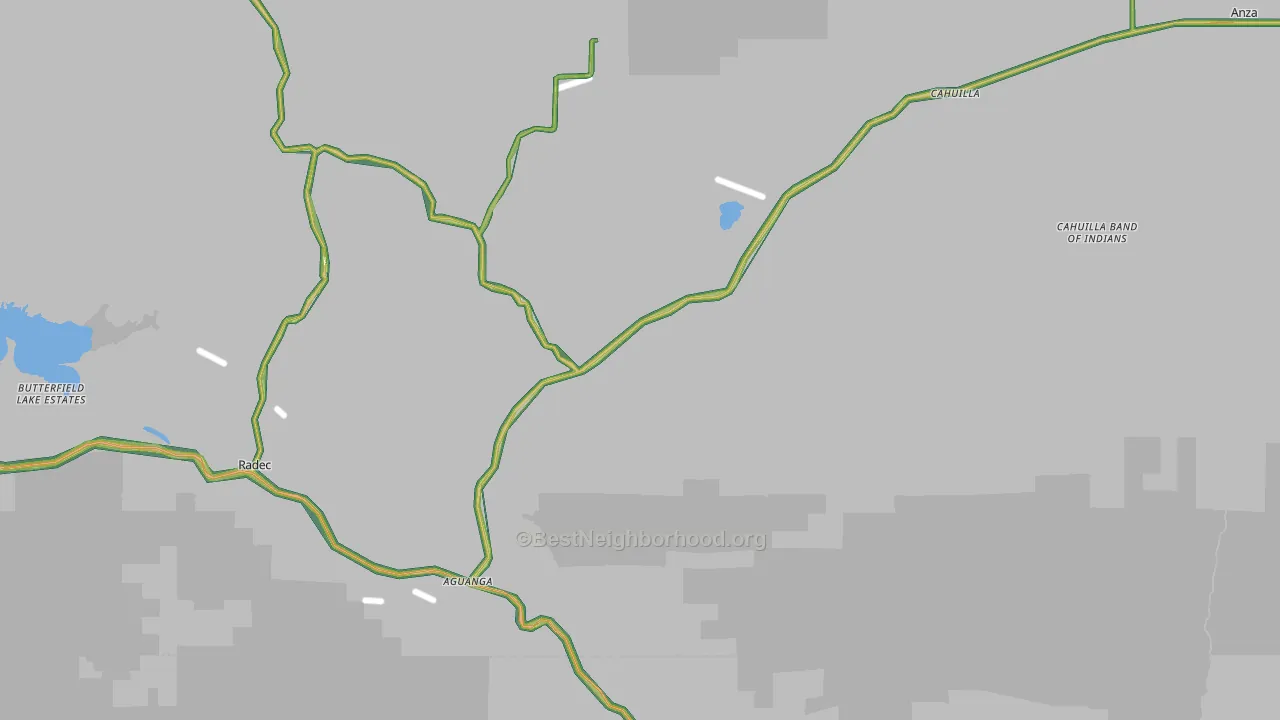 Aguanga, CA Map of Noise Levels in Aguanga