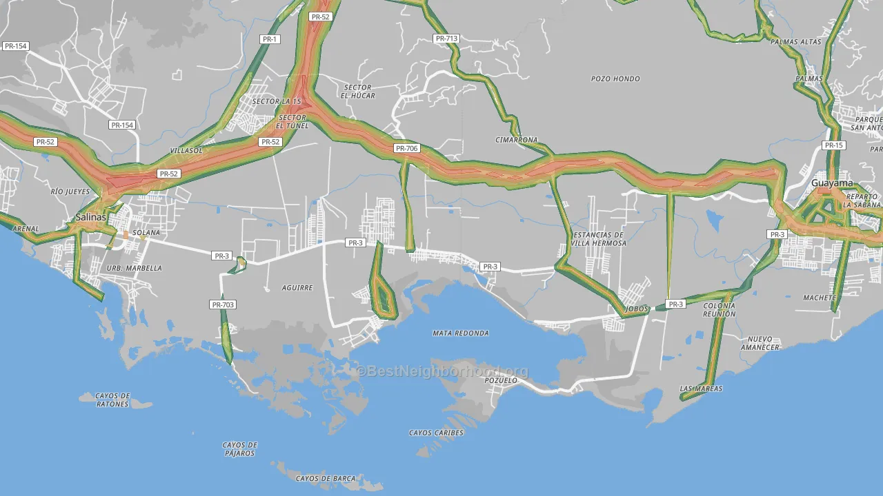 Aguirre, PR Map of Noise Levels in Aguirre