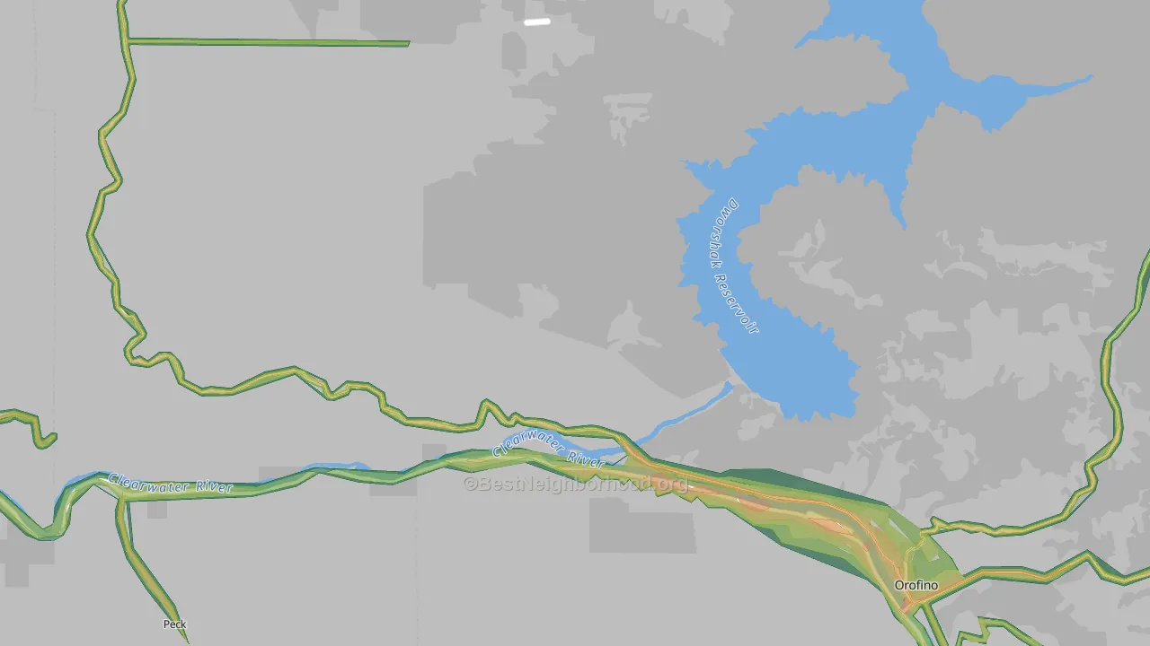Ahsahka, ID Map of Noise Levels in Ahsahka