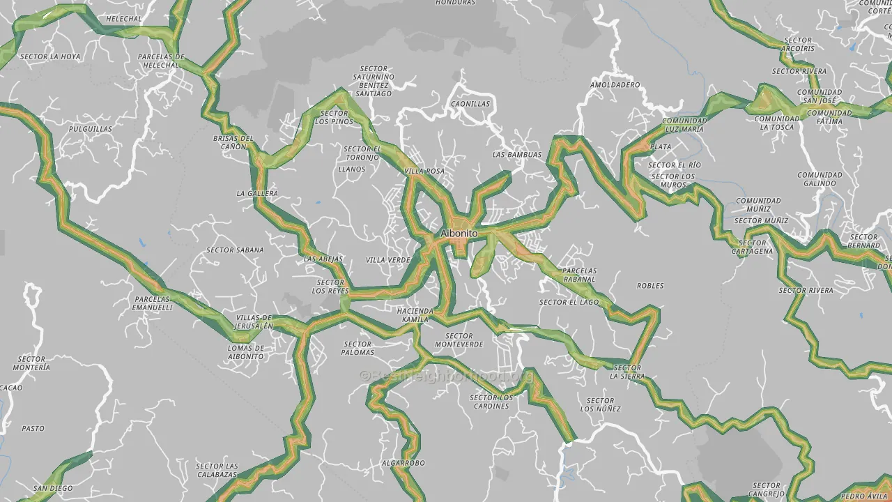 Aibonito Municipio, PR Map of Noise Levels in Aibonito Municipio
