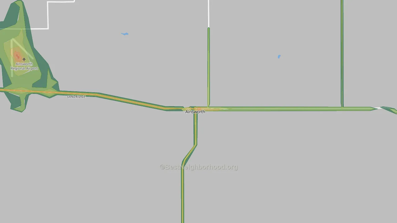 Ainsworth, NE Map of Noise Levels in Ainsworth