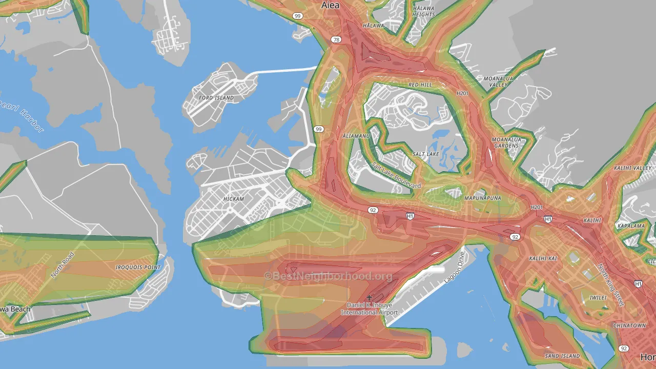 Airport, Honolulu, HI Map of Noise Levels in Airport