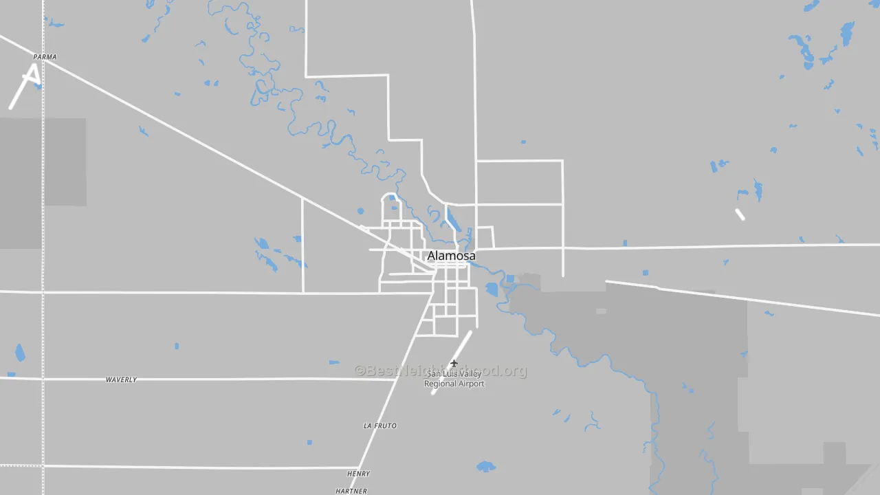 Alamosa, CO Map of Noise Levels in Alamosa