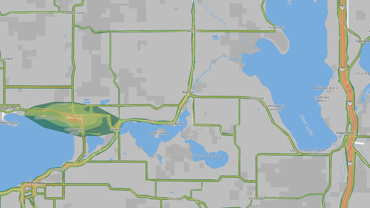 Alanson, MI Map of Noise Levels in Alanson