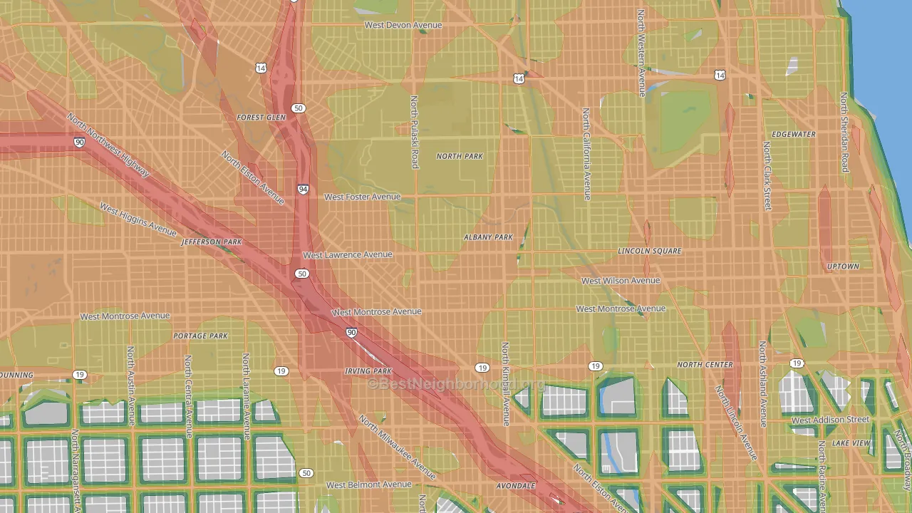 Albany Park, Chicago, IL Map of Noise Levels in Albany Park