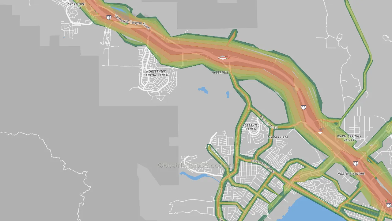 Alberhill, CA Map of Noise Levels in Alberhill