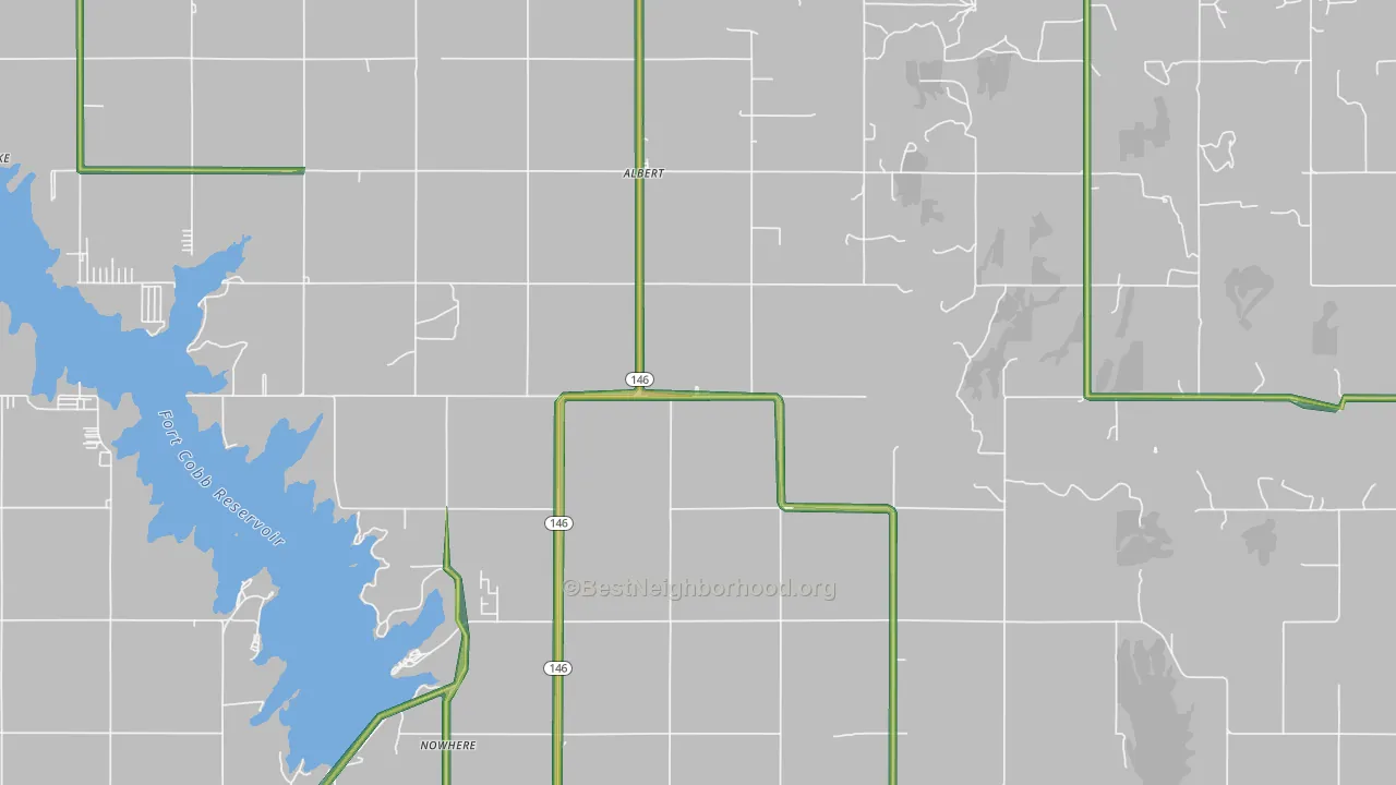 Albert, OK Map of Noise Levels in Albert