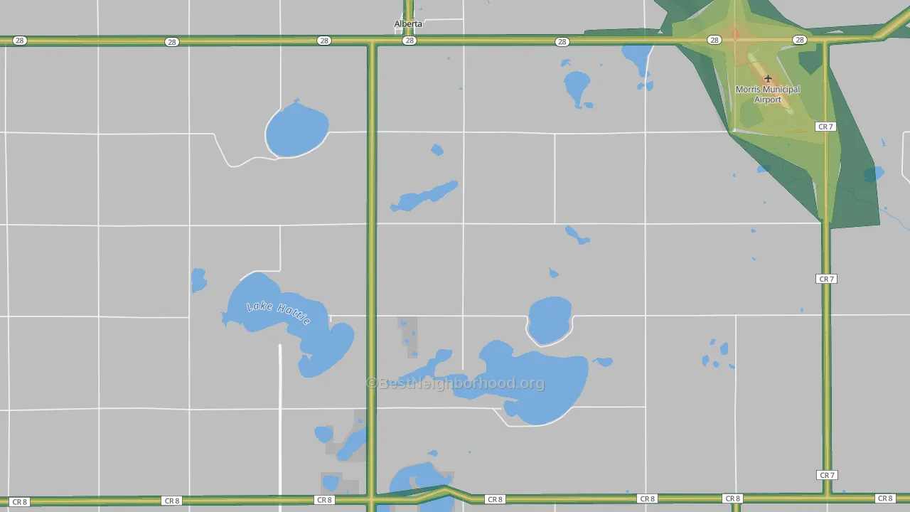 Alberta, MN Map of Noise Levels in Alberta