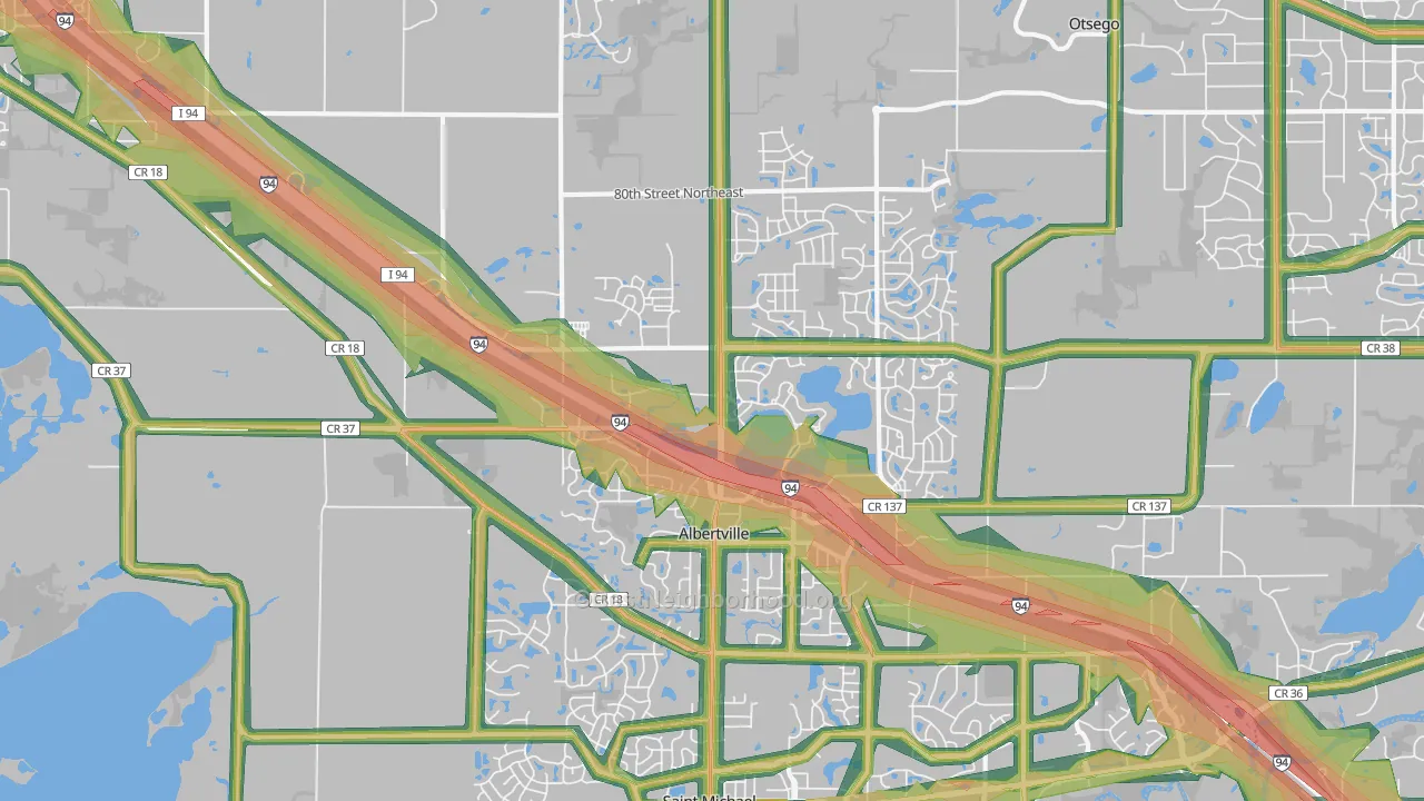 Albertville, MN Map of Noise Levels in Albertville