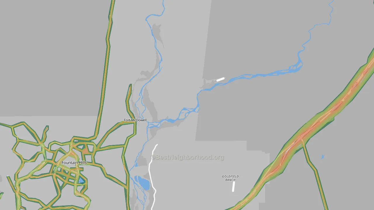 Alchesay Flat, AZ Map of Noise Levels in Alchesay Flat