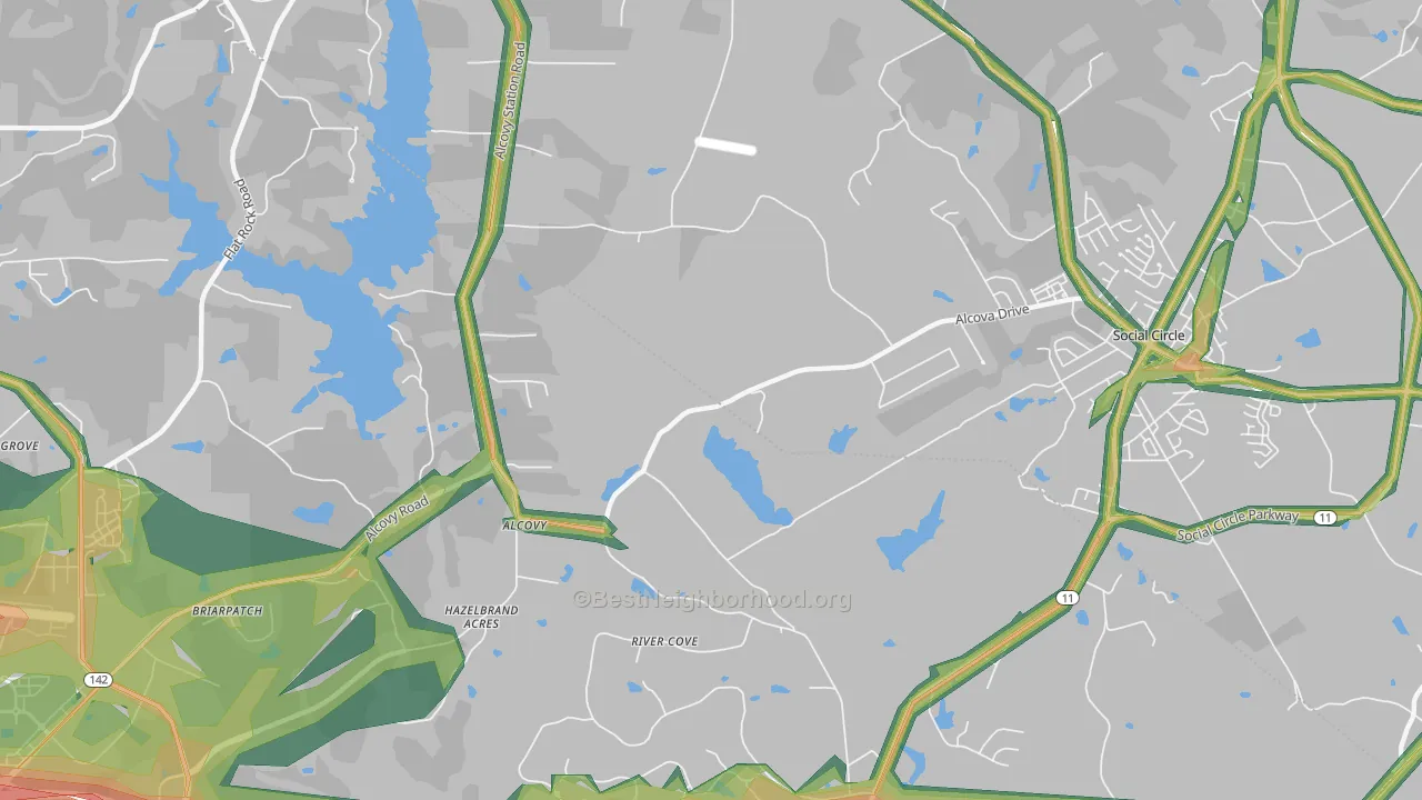 Alcovy, GA Map of Noise Levels in Alcovy