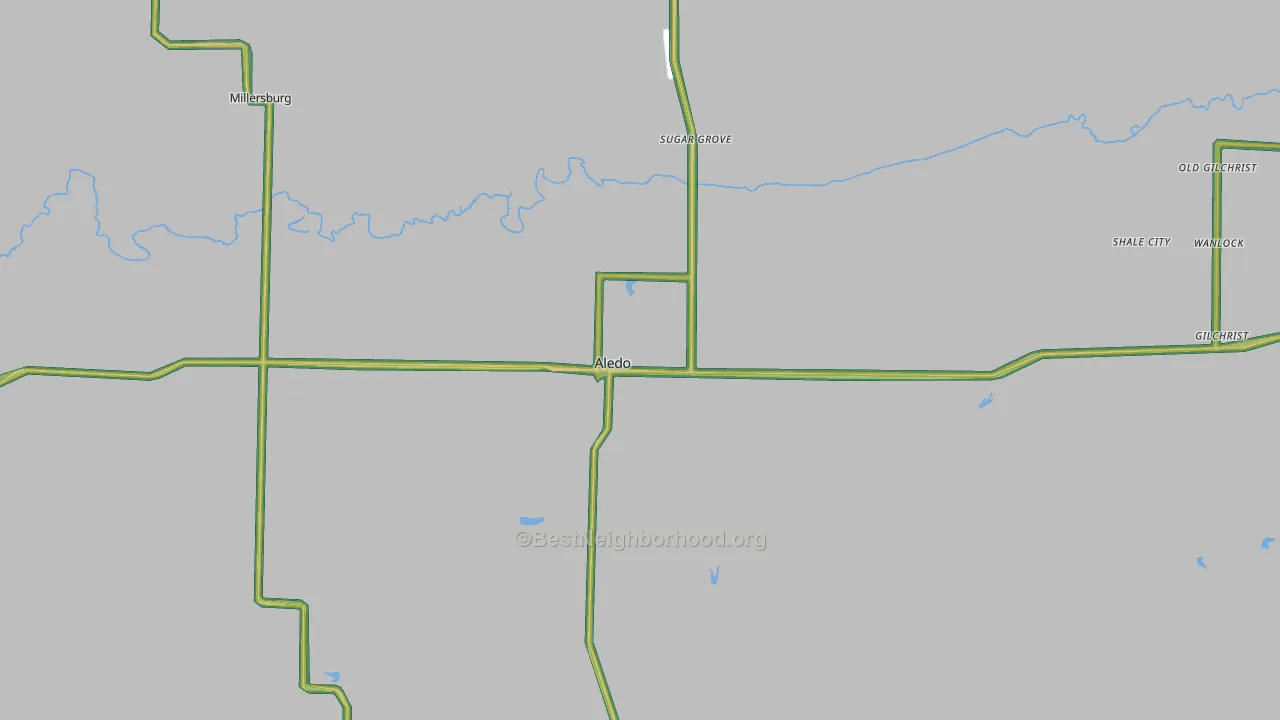 Aledo, IL Map of Noise Levels in Aledo