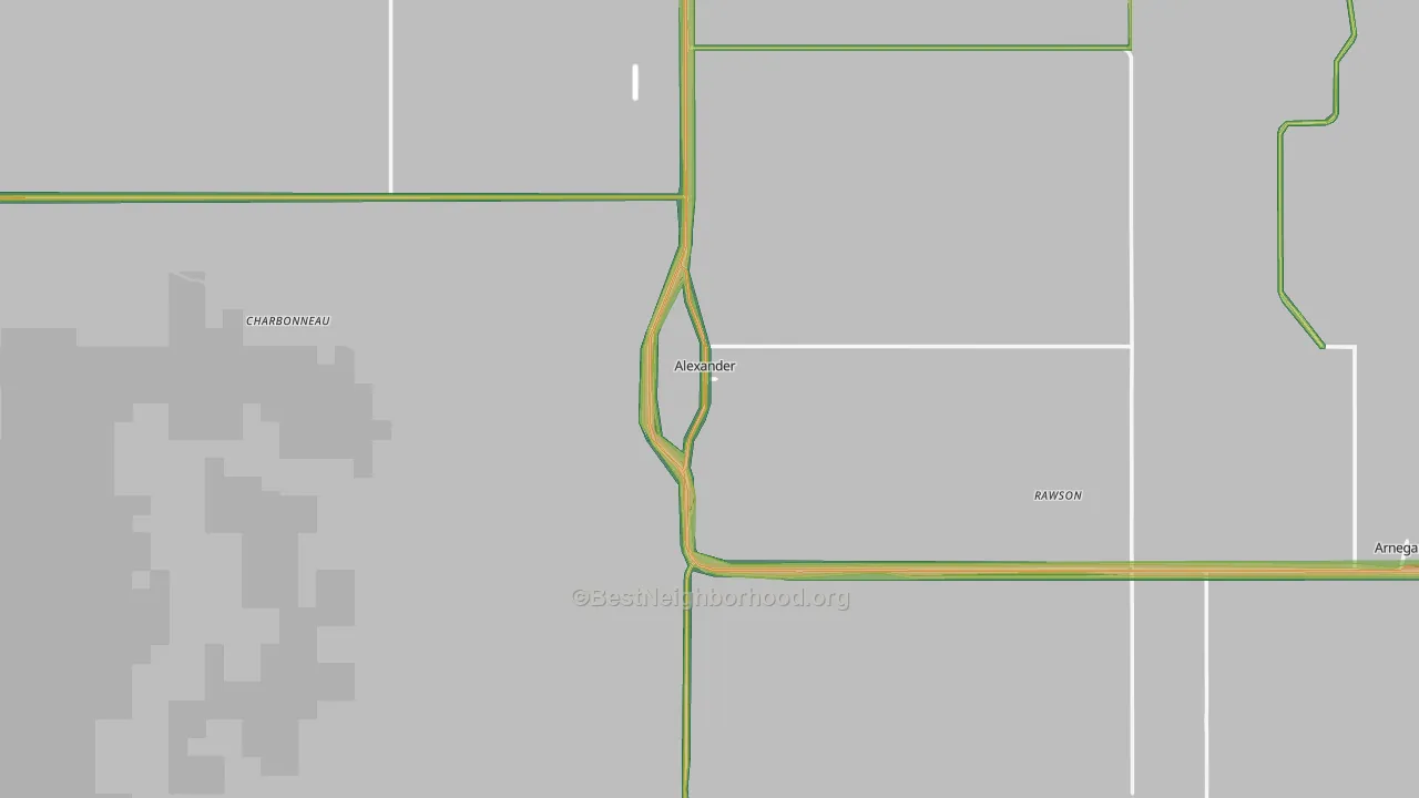 Alexander, ND Map of Noise Levels in Alexander