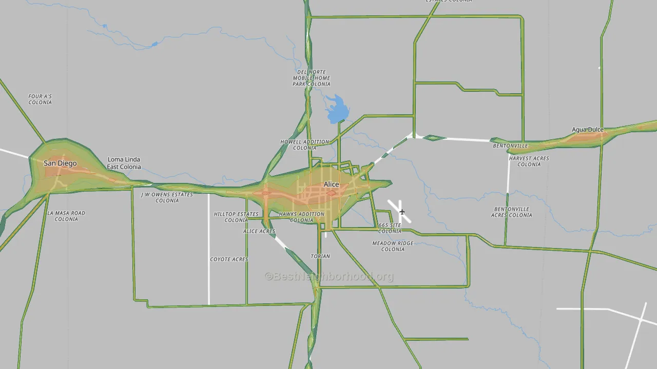 Alice, TX Map of Noise Levels in Alice