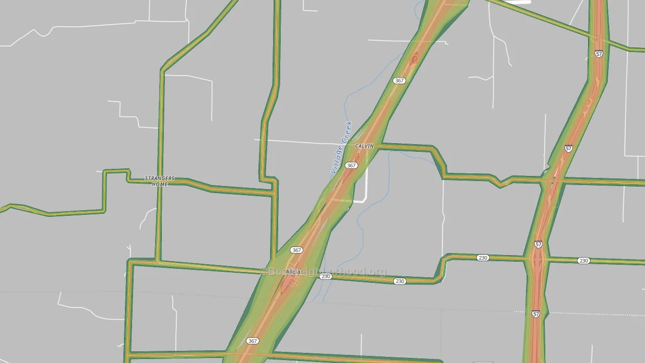 Alicia, AR Map of Noise Levels in Alicia