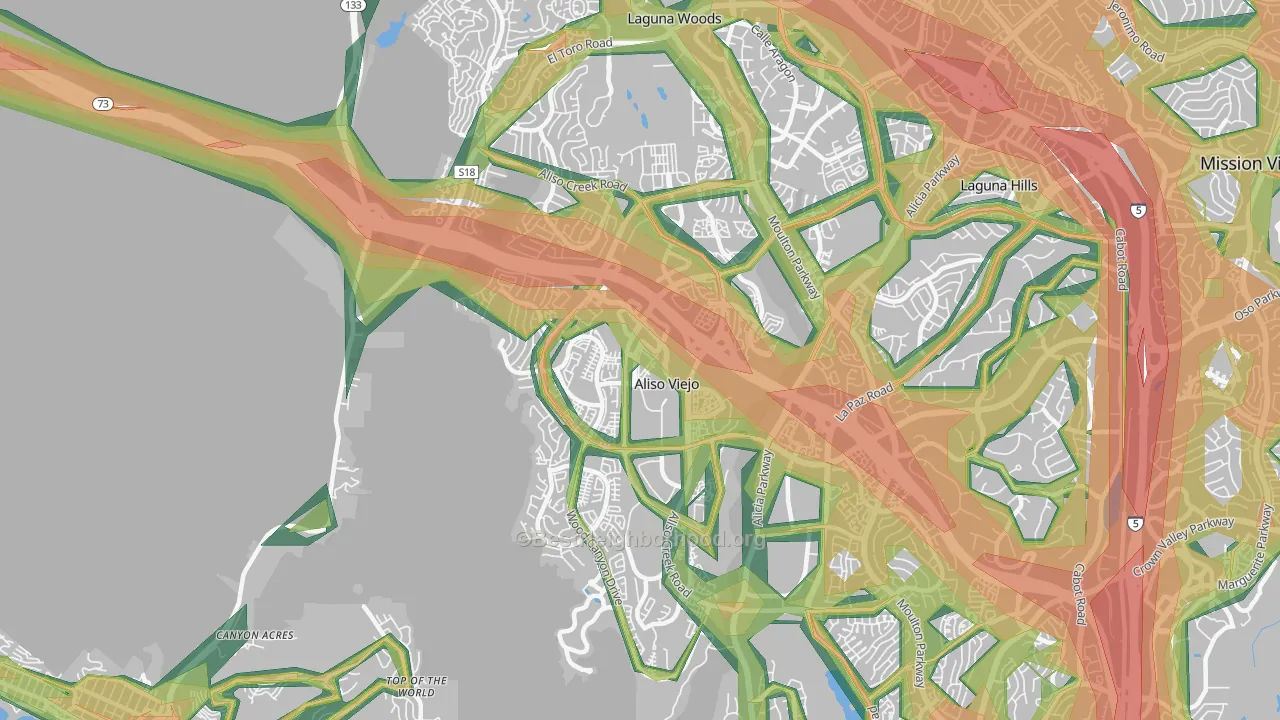 Aliso Viejo, CA Map of Noise Levels in Aliso Viejo