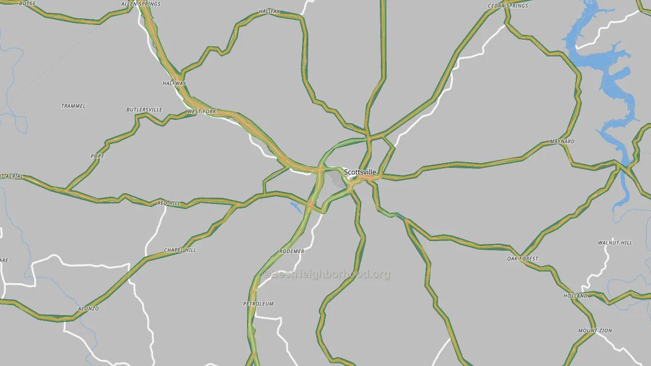 Allen County, KY Map of Noise Levels in Allen County
