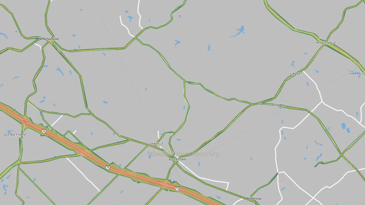 Allentown, GA Map of Noise Levels in Allentown