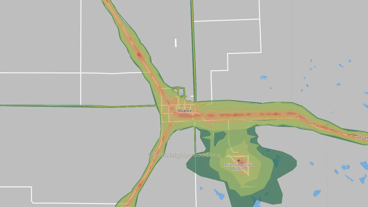 Alliance, NE Map of Noise Levels in Alliance
