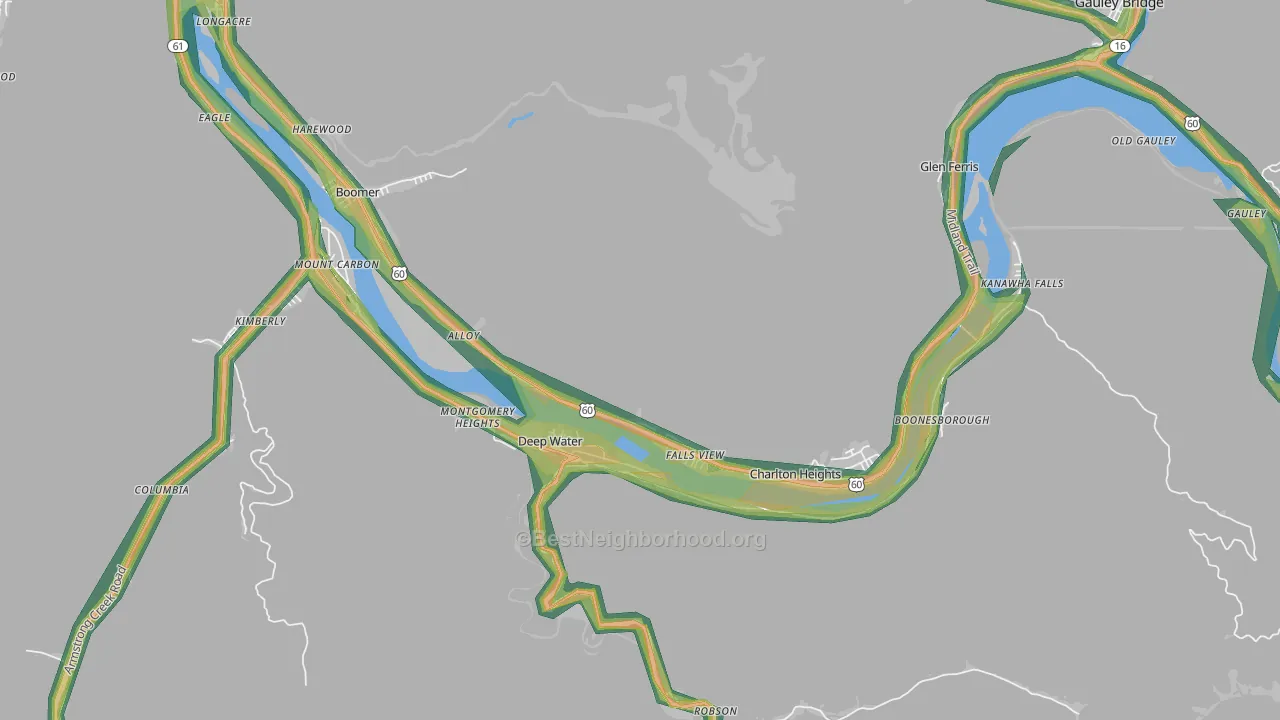 Alloy, WV Map of Noise Levels in Alloy