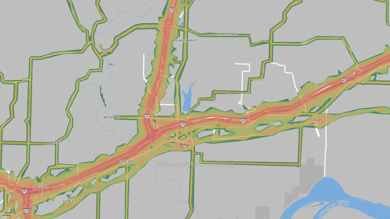 Alma, AR Map of Noise Levels in Alma