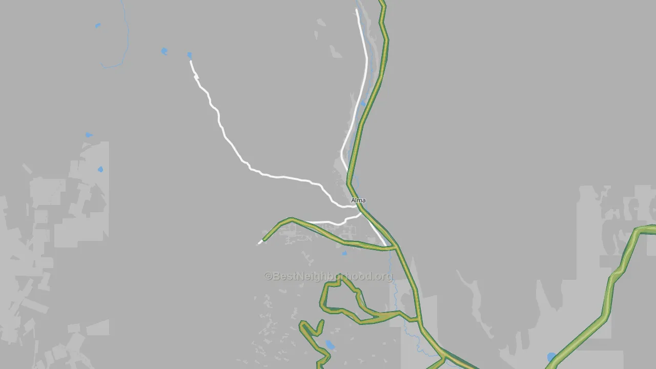 Alma, CO Map of Noise Levels in Alma