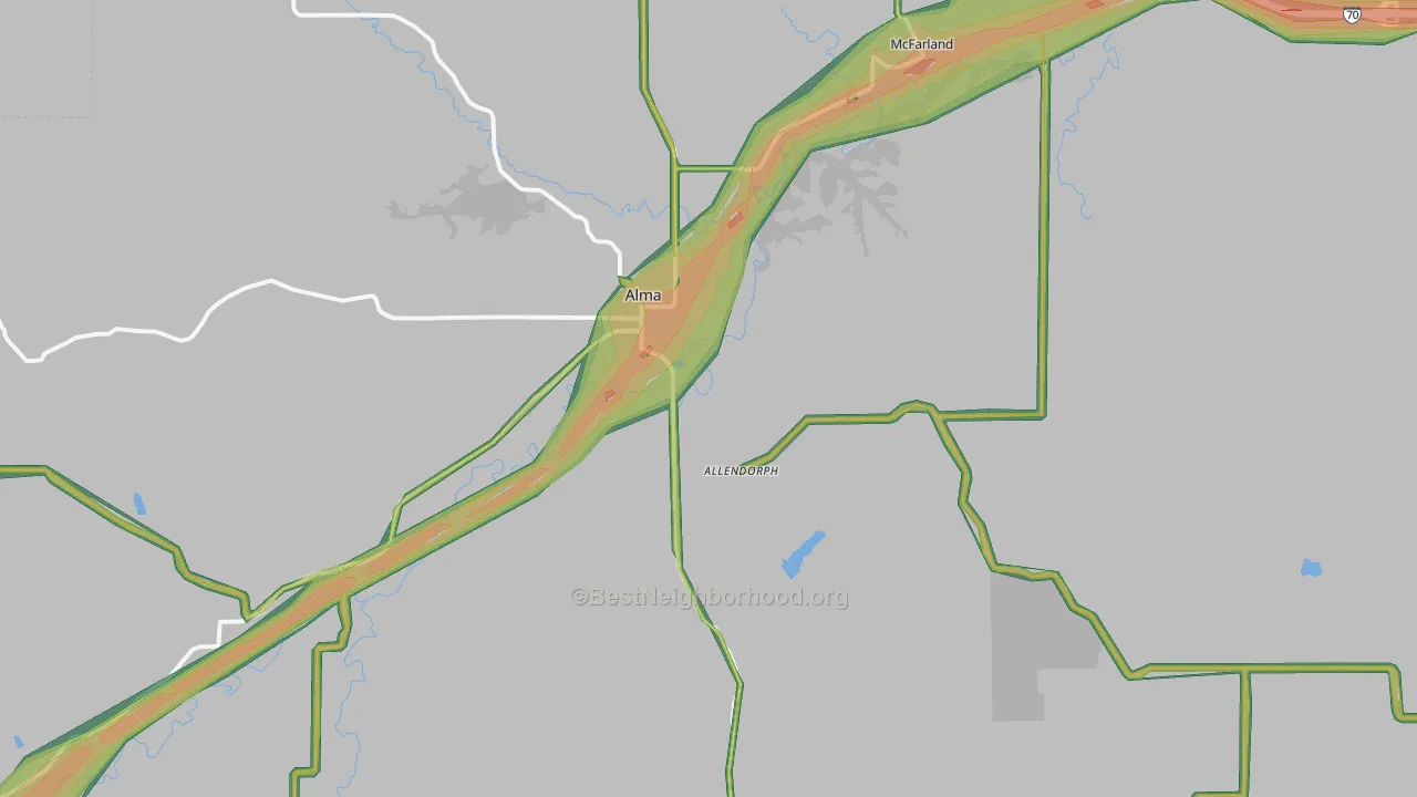 Alma, KS Map of Noise Levels in Alma