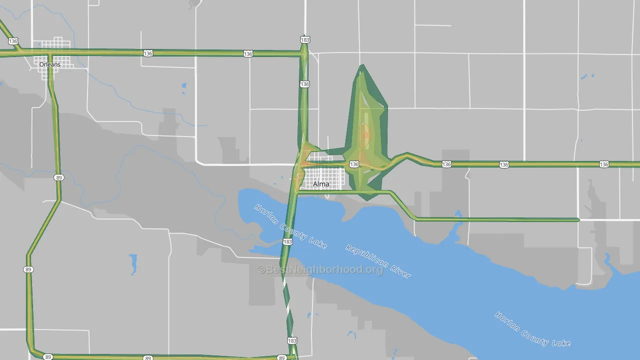 Alma, NE Map of Noise Levels in Alma