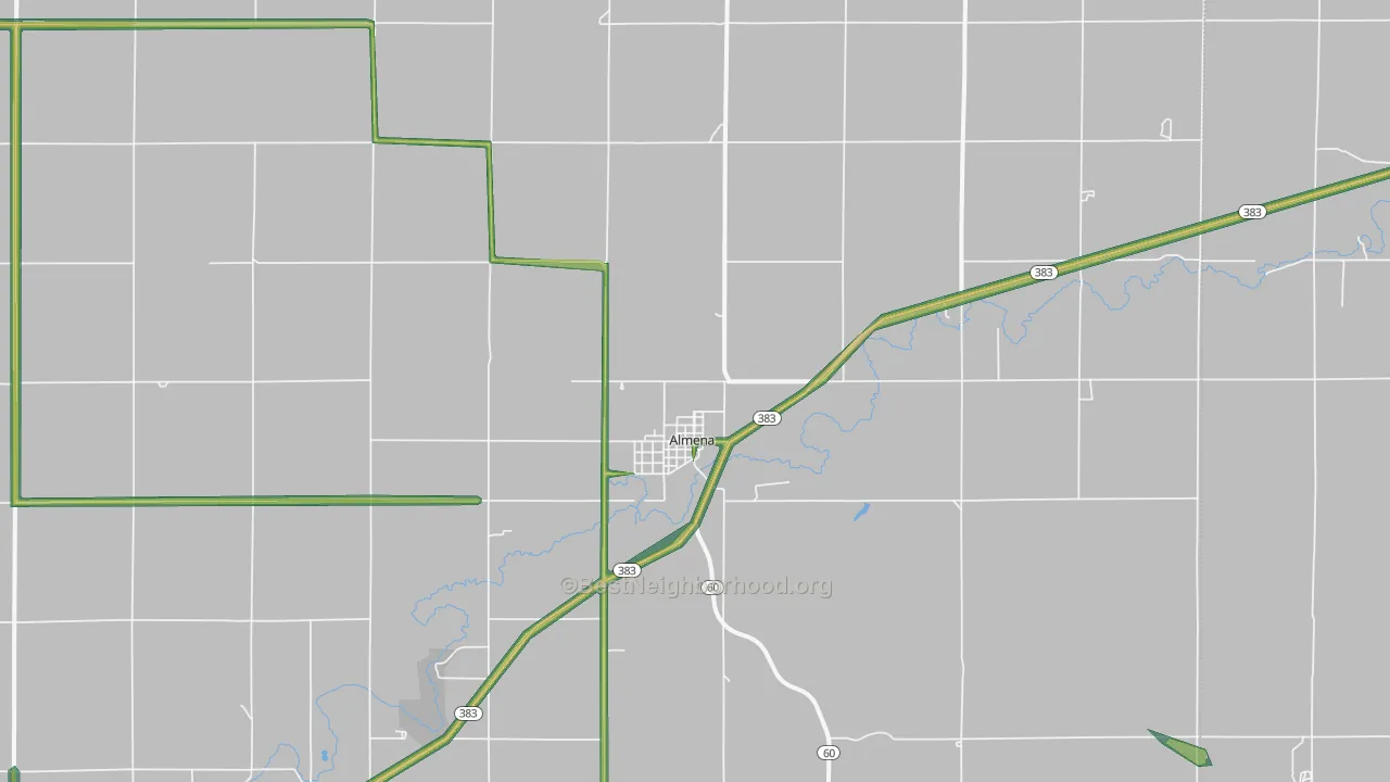 Almena, KS Map of Noise Levels in Almena