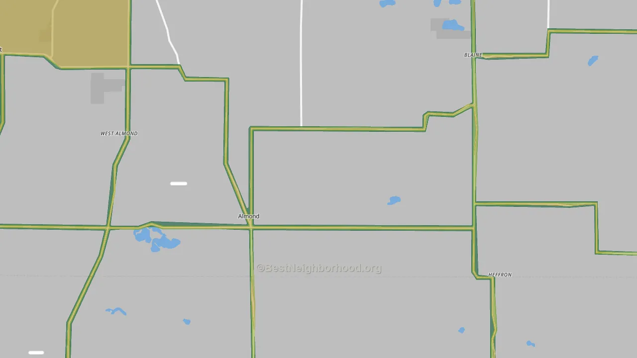 Almond, WI Map of Noise Levels in Almond
