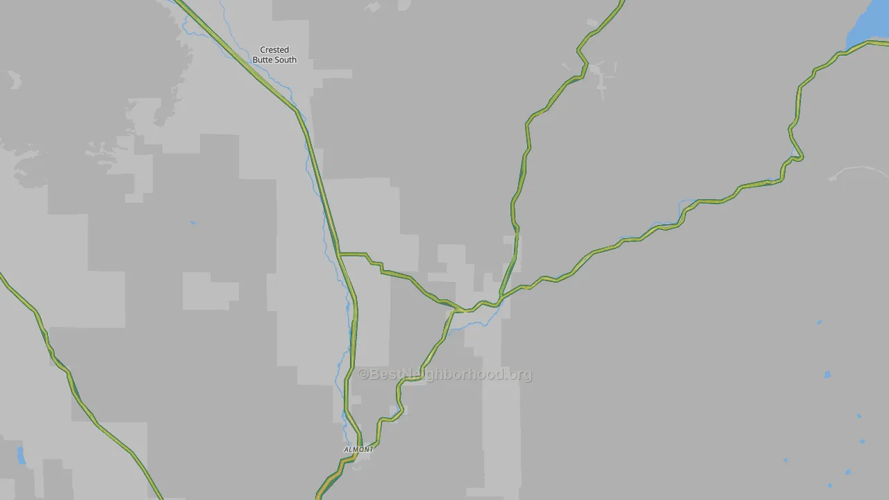 Almont, CO Map of Noise Levels in Almont