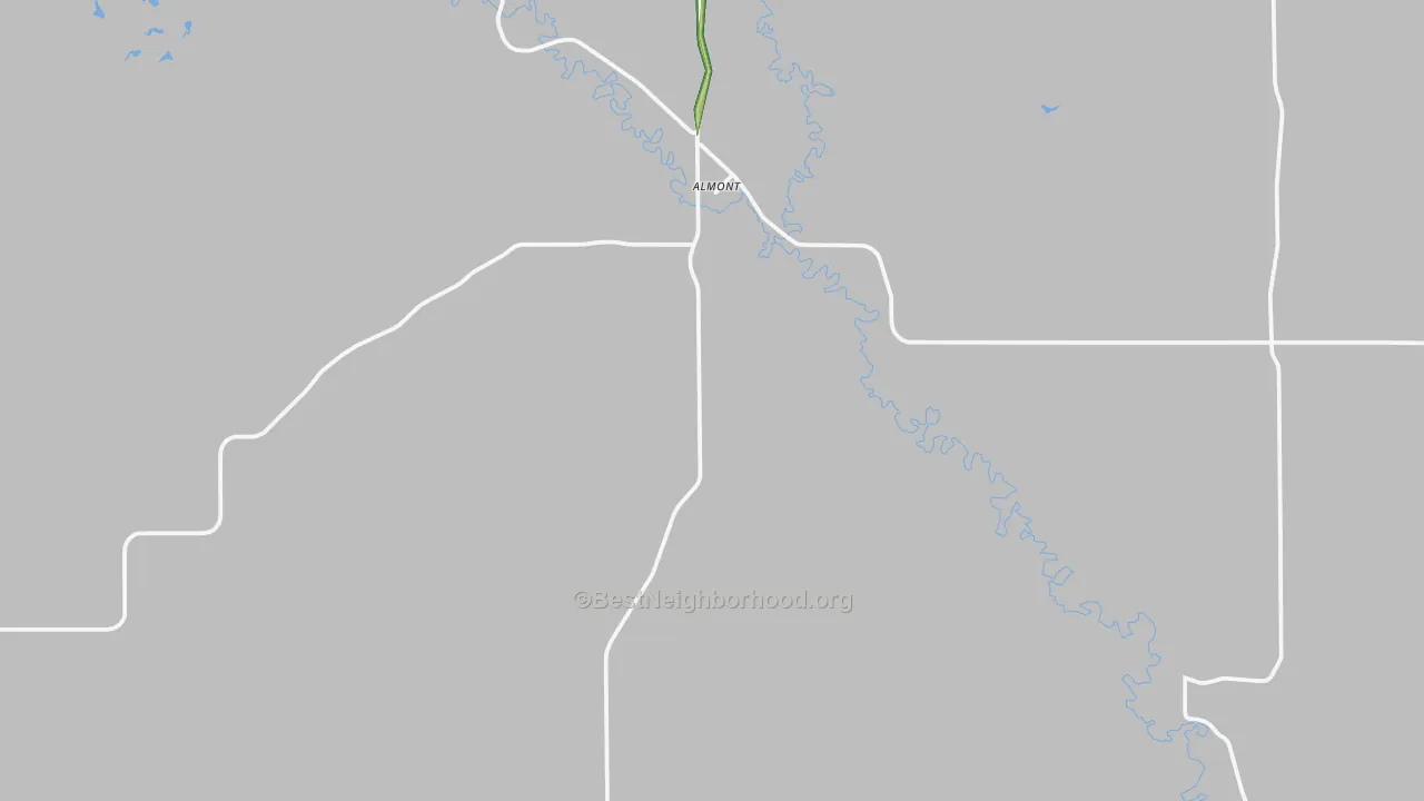 Almont, ND Map of Noise Levels in Almont