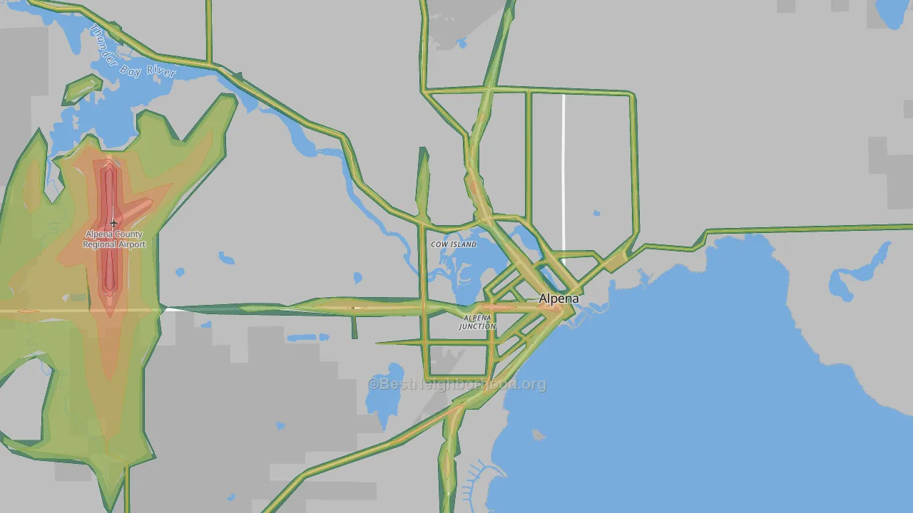 Alpena, MI Map of Noise Levels in Alpena