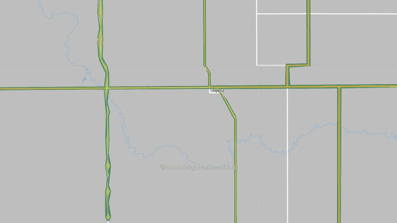 Alpena, SD Map of Noise Levels in Alpena