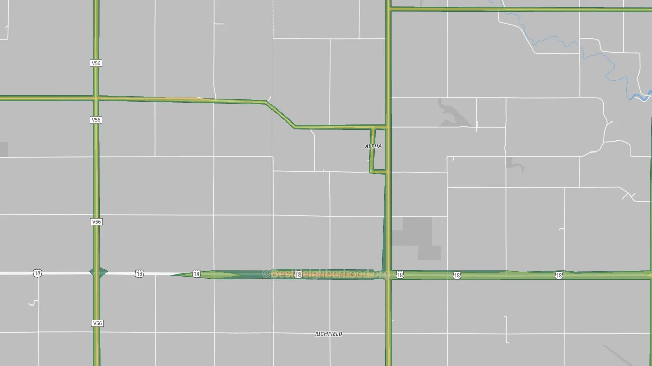 Alpha, IA Map of Noise Levels in Alpha