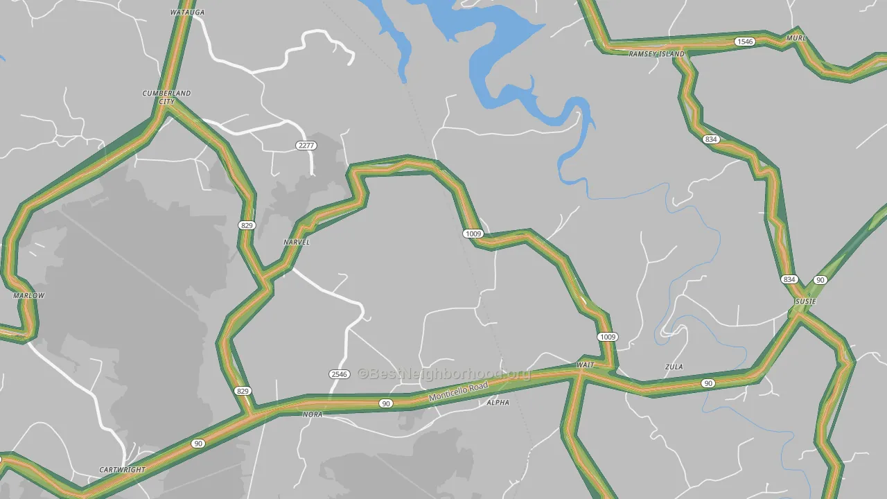 Alpha, KY Map of Noise Levels in Alpha