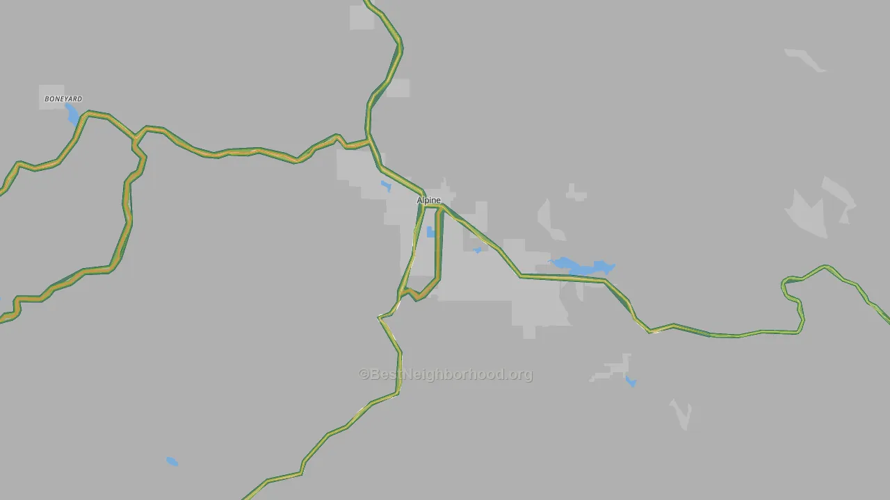 Alpine, AZ Map of Noise Levels in Alpine