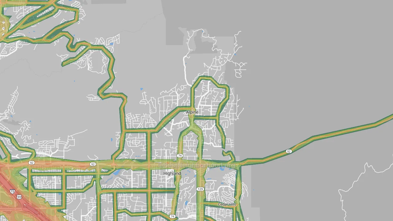 Alpine, UT Map of Noise Levels in Alpine