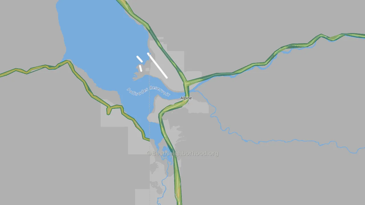 Alpine, WY Map of Noise Levels in Alpine