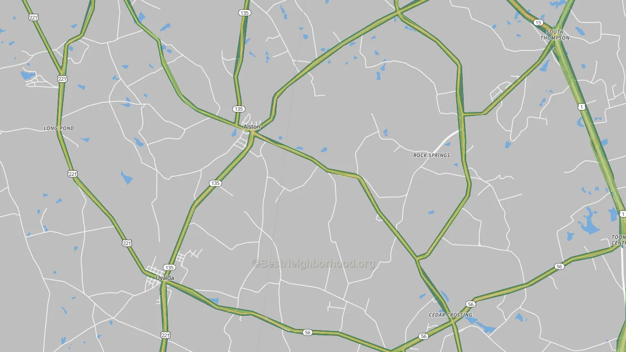 Alston, GA Map of Noise Levels in Alston
