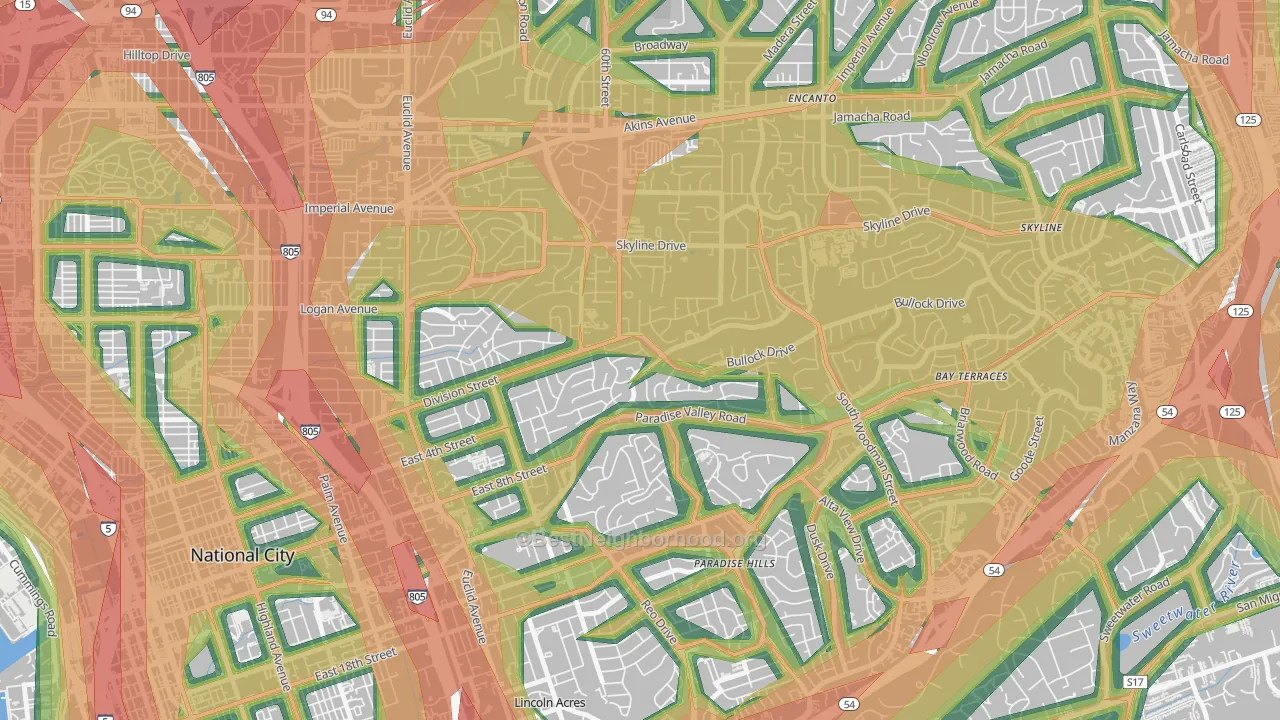 Alta Vista, San Diego, CA Map of Noise Levels in Alta Vista