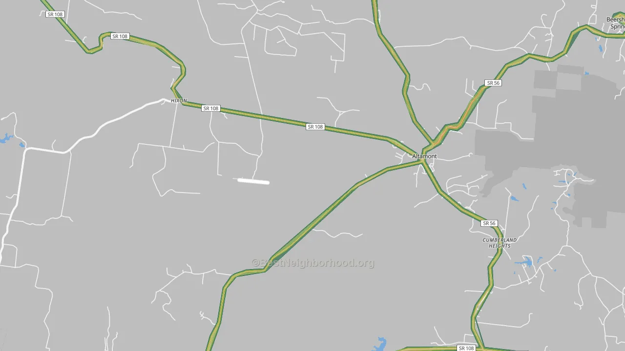 Altamont, TN Map of Noise Levels in Altamont
