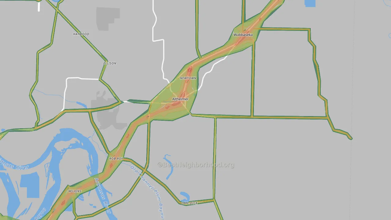 Altheimer, AR Map of Noise Levels in Altheimer