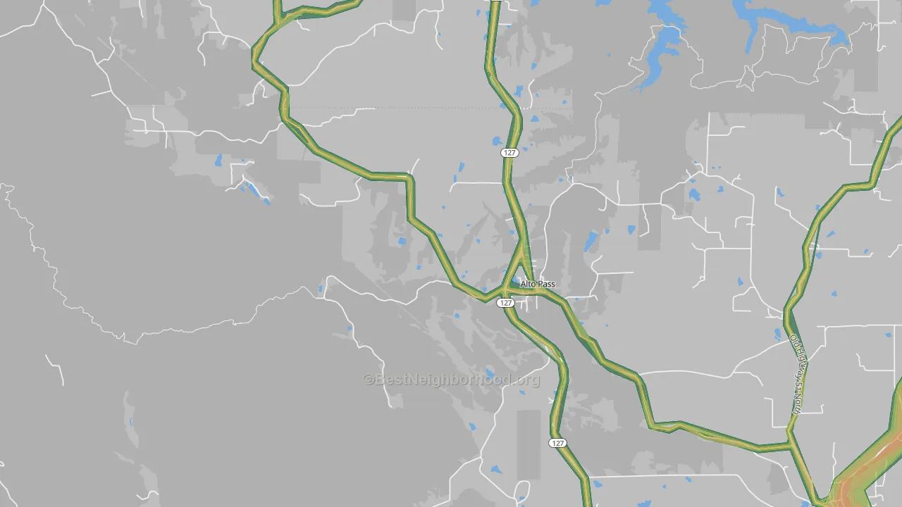Alto Pass, IL Map of Noise Levels in Alto Pass