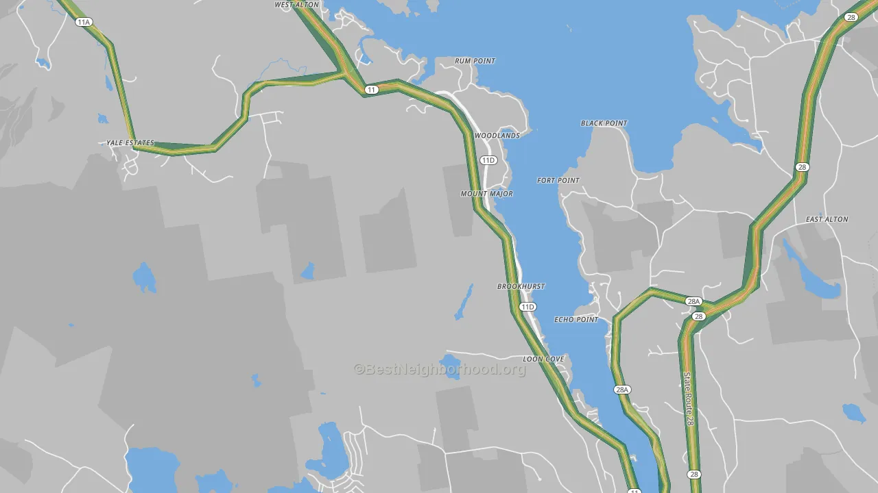 Alton Bay, NH Map of Noise Levels in Alton Bay