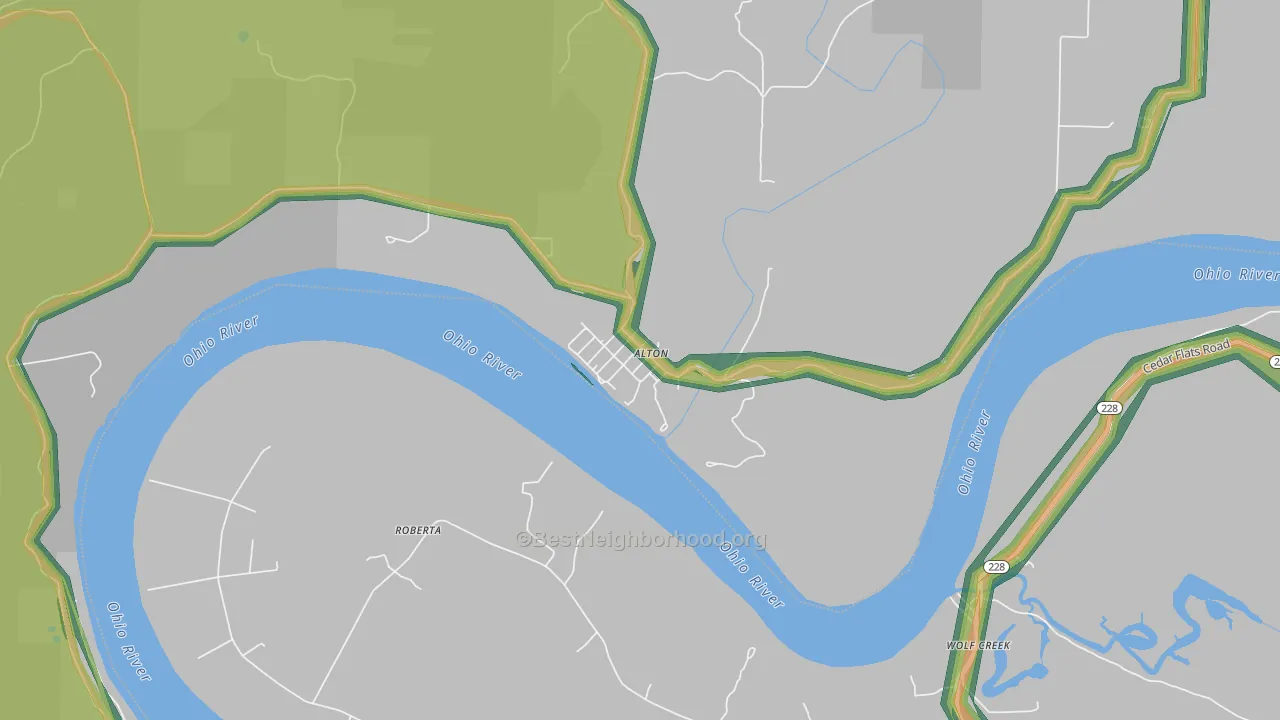 Alton, IN Map of Noise Levels in Alton