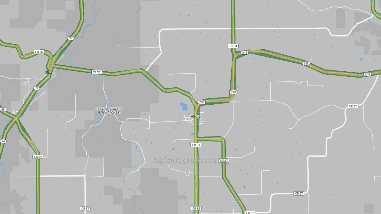 Altura, MN Map of Noise Levels in Altura