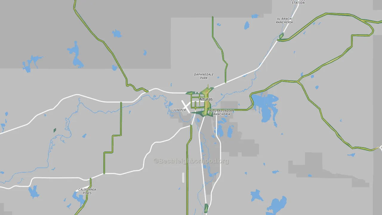 Alturas, CA Map of Noise Levels in Alturas